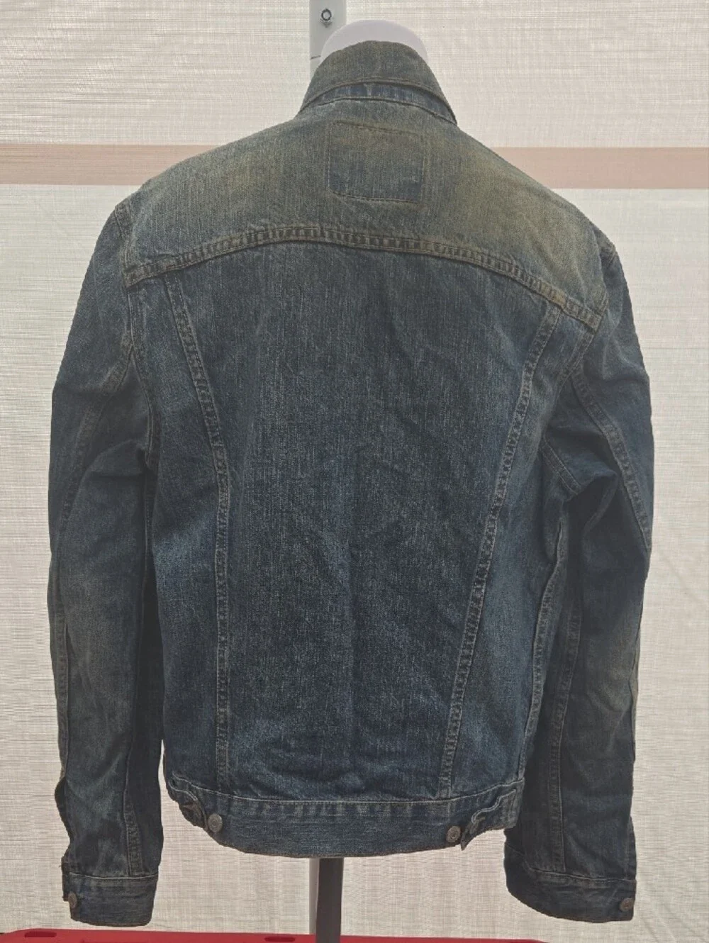 Levi's Dark Blue Distressed Denim Jacket - Picture 3 of 5